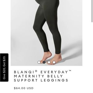 BLANQI® EVERYDAY™ MATERNITY BELLY SUPPORT LEGGINGS size large Forest Night